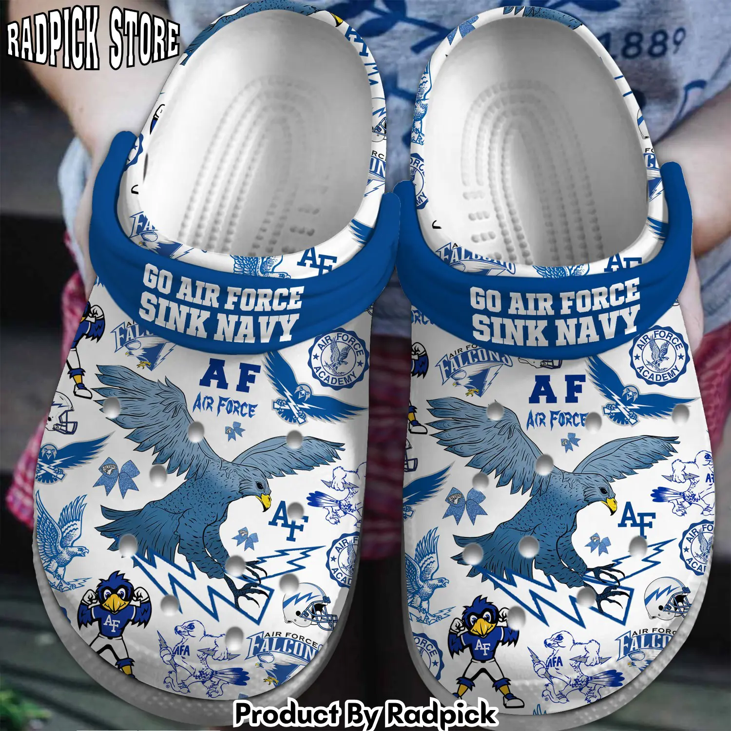 Radpick air force falcons ncaa sport crocss crocband clogs shoes comfortable for men women and kids footwearelite exclusive rp6528316